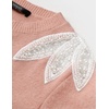 image:imageZESICA Womens Fall Wniter Cozy Sweaters Pearls Lace Trim Pullover TopsPink