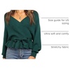 image:imageZESICA Womens Fall Wrap V Neck Belted Ruffle Sweater TopGreen