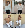 image:imageZESICA Womens Fall Wrap V Neck Belted Ruffle Sweater TopWine