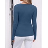 image:imageZESICA Womens Fall Wrap V Neck Ruched Sweaters Long Sleeve Ribbed Tops 2026Grey Blue