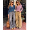 image:imageZESICA Womens Fall Wrap V Neck Ruched Sweaters Long Sleeve Ribbed Tops 2026Purple