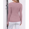 image:imageZESICA Womens Fall Wrap V Neck Ruched Sweaters Long Sleeve Ribbed Tops 2026Purple