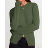 image:imageZESICA Womens Fall Zipper Pullover Sweaters 2026 Cozy Ribbed Knit TopsArmygreen
