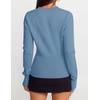 image:imageZESICA Womens Fall Zipper Pullover Sweaters 2026 Cozy Ribbed Knit TopsDustyblue