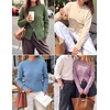 image:imageZESICA Womens Fall Zipper Pullover Sweaters 2026 Cozy Ribbed Knit TopsDustyblue