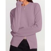 image:imageZESICA Womens Fall Zipper Pullover Sweaters 2026 Cozy Ribbed Knit TopsPurple
