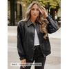 image:imageZESICA Womens Faux Leather Jacket Oversized Zipper Motorcycle CoatsBlack