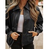 image:imageZESICA Womens Faux Leather Jacket Oversized Zipper Motorcycle CoatsBlack