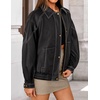 image:imageZESICA Womens Faux Leather Jacket Oversized Zipper Motorcycle CoatsBlack