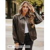 image:imageZESICA Womens Faux Leather Jacket Oversized Zipper Motorcycle CoatsDarkcoffee