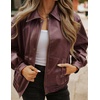 image:imageZESICA Womens Faux Leather Jacket Oversized Zipper Motorcycle CoatsWine