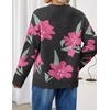 image:imageZESICA Womens Floral Long Sleeve Crewneck Pullover SweatersCarbon Grey