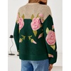 image:imageZESICA Womens Floral Long Sleeve Crewneck Pullover SweatersGreen