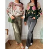 image:imageZESICA Womens Floral Long Sleeve Crewneck Pullover SweatersGreen