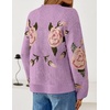 image:imageZESICA Womens Floral Long Sleeve Crewneck Pullover SweatersPurple