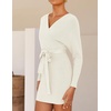 image:imageZESICA Womens Long Batwing Sleeve Wrap V Neck Sweater DressApricot