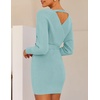 image:imageZESICA Womens Long Batwing Sleeve Wrap V Neck Sweater DressAqua