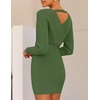 image:imageZESICA Womens Long Batwing Sleeve Wrap V Neck Sweater DressArmygreen