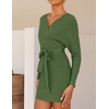 image:imageZESICA Womens Long Batwing Sleeve Wrap V Neck Sweater DressArmygreen