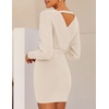image:imageZESICA Womens Long Batwing Sleeve Wrap V Neck Sweater DressBeige