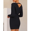 image:imageZESICA Womens Long Batwing Sleeve Wrap V Neck Sweater DressBlack
