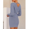 image:imageZESICA Womens Long Batwing Sleeve Wrap V Neck Sweater DressBlue