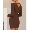 image:imageZESICA Womens Long Batwing Sleeve Wrap V Neck Sweater DressBrown