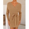 image:imageZESICA Womens Long Batwing Sleeve Wrap V Neck Sweater DressCamel