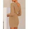 image:imageZESICA Womens Long Batwing Sleeve Wrap V Neck Sweater DressCamel