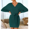 image:imageZESICA Womens Long Batwing Sleeve Wrap V Neck Sweater DressGreen