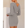 image:imageZESICA Womens Long Batwing Sleeve Wrap V Neck Sweater DressGrey