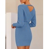 image:imageZESICA Womens Long Batwing Sleeve Wrap V Neck Sweater DressMidnightblue