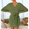 image:imageZESICA Womens Long Batwing Sleeve Wrap V Neck Sweater DressOlive