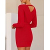 image:imageZESICA Womens Long Batwing Sleeve Wrap V Neck Sweater DressRed