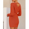 image:imageZESICA Womens Long Batwing Sleeve Wrap V Neck Sweater DressRustred