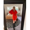 image:imageZESICA Womens Long Batwing Sleeve Wrap V Neck Sweater DressRustred