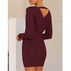 image:imageZESICA Womens Long Batwing Sleeve Wrap V Neck Sweater DressWine