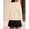 image:imageZESICA Womens Long Sleeve Bow Sweaters Pullover Knit Tops 2026 Fall ClothesApricot