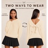 image:imageZESICA Womens Long Sleeve Bow Sweaters Pullover Knit Tops 2026 Fall ClothesApricot