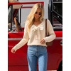 image:imageZESICA Womens Long Sleeve Bow Sweaters Pullover Knit Tops 2026 Fall ClothesApricot