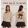 image:imageZESICA Womens Long Sleeve Bow Sweaters Pullover Knit Tops 2026 Fall ClothesBeige
