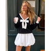 image:imageZESICA Womens Long Sleeve Bow Sweaters Pullover Knit Tops 2026 Fall ClothesBlack