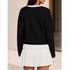 image:imageZESICA Womens Long Sleeve Bow Sweaters Pullover Knit Tops 2026 Fall ClothesBlack