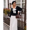 image:imageZESICA Womens Long Sleeve Bow Sweaters Pullover Knit Tops 2026 Fall ClothesBlack