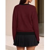 image:imageZESICA Womens Long Sleeve Bow Sweaters Pullover Knit Tops 2026 Fall ClothesBurgundy