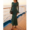 image:imageZESICA Womens Long Sleeve Floral Lace Cocktail Wedding Guest Maxi DressesDarkgreen