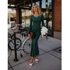 image:imageZESICA Womens Long Sleeve Floral Lace Cocktail Wedding Guest Maxi DressesDarkgreen