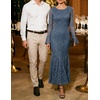 image:imageZESICA Womens Long Sleeve Floral Lace Cocktail Wedding Guest Maxi DressesDustyblue