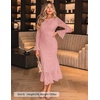 image:imageZESICA Womens Long Sleeve Floral Lace Cocktail Wedding Guest Maxi DressesPink