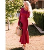image:imageZESICA Womens Long Sleeve Floral Lace Cocktail Wedding Guest Maxi DressesRed